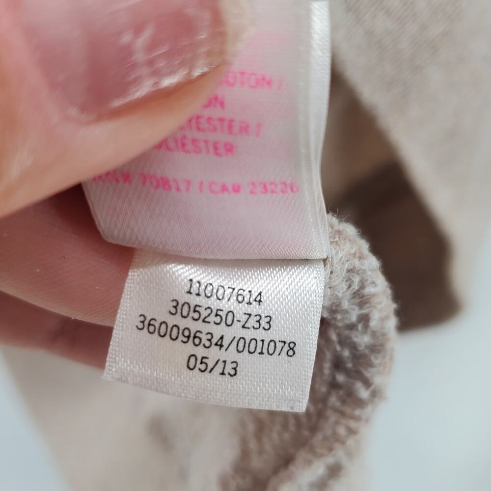 VS Pink Y2K Athletic Oversized Logo Jeweled Long Sleeve Sweatshirt Oatmeal Tan S - Picture 6 of 9